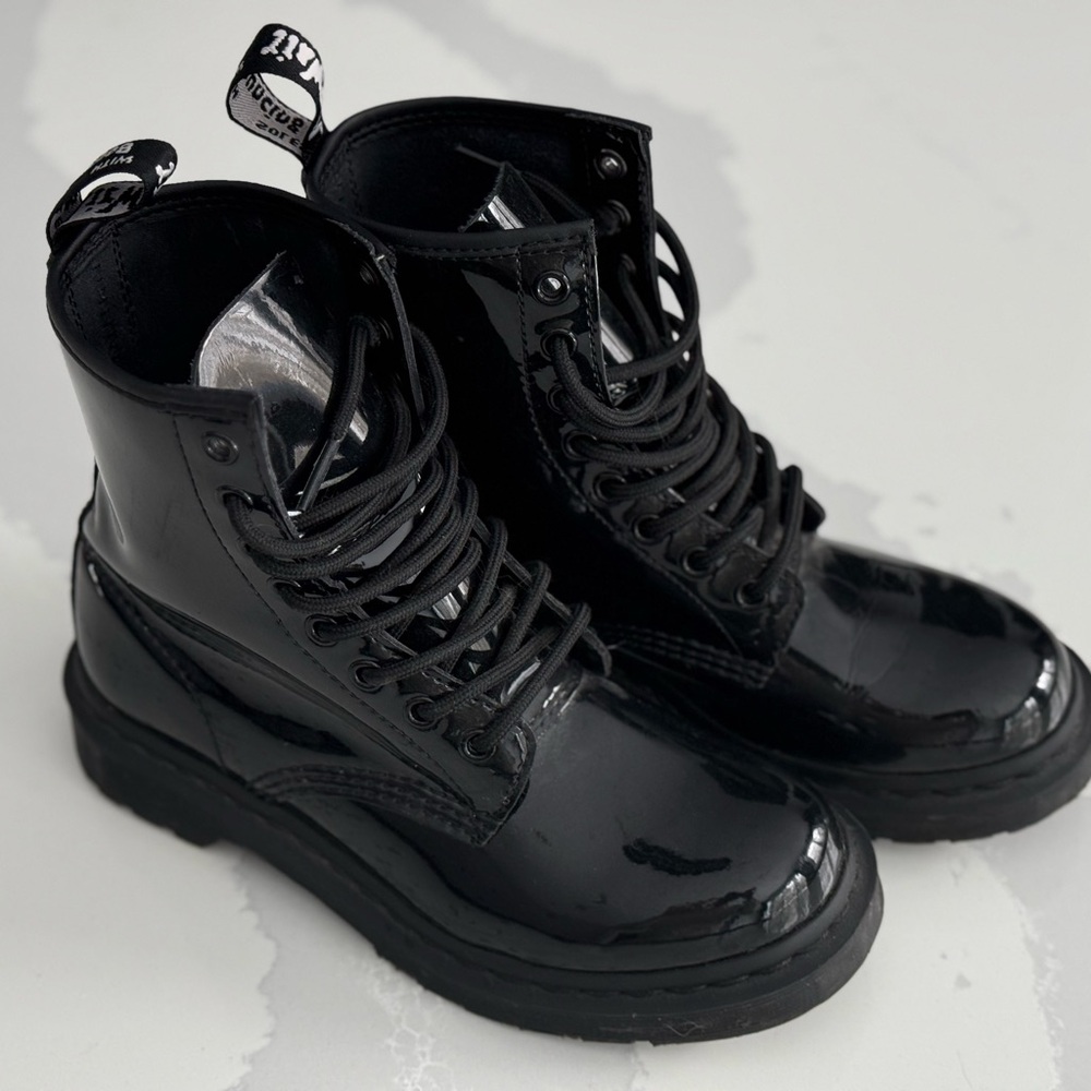 Dr martens patent boots